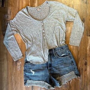 Victoria’s Secret Womens Pullover Button Up Lightweight Sweater 3/4 Sleeve Shirt